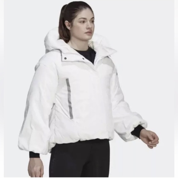NWT Adidas Terrex My Shelter cold.rdy Jacket Women’s White Puffer Jacket Goose L - Picture 1 of 16